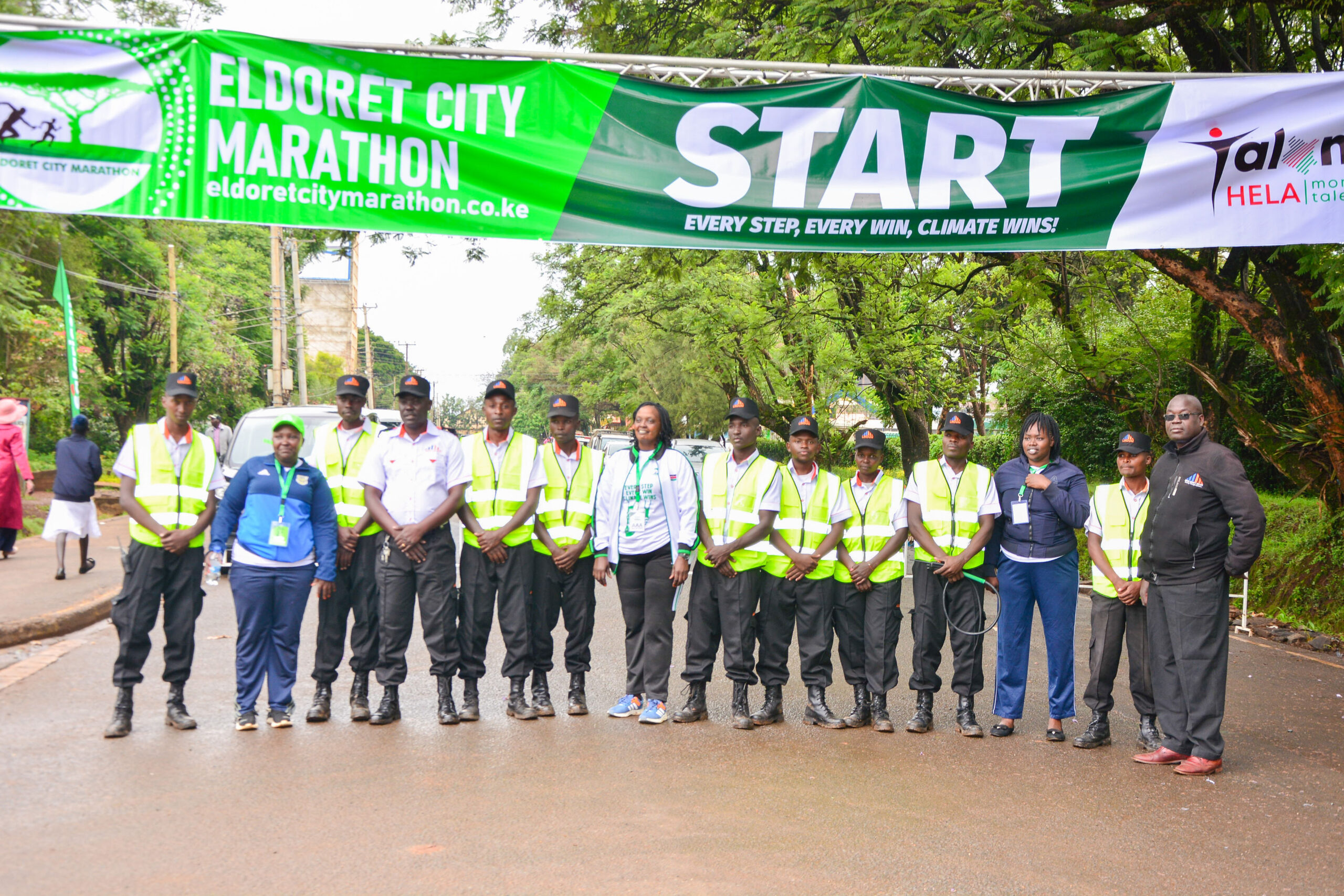 Lindum Systems security personnel providing professional event security at the Eldoret Marathon in Kenya