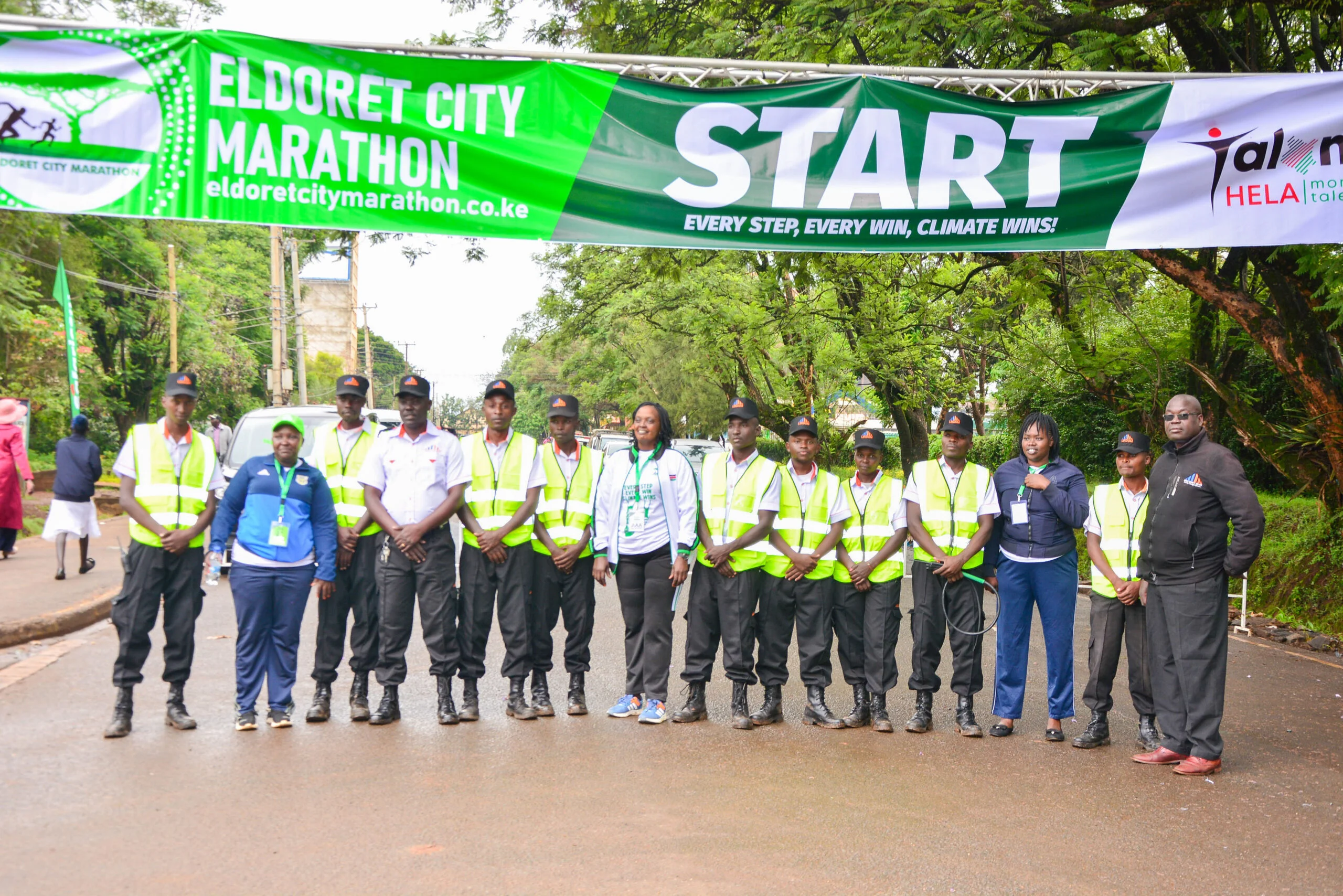 Lindum Systems security personnel providing professional event security at the Eldoret Marathon in Kenya