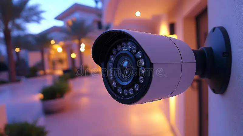 Technician installing CCTV camera in Kenya by Lindum Systems